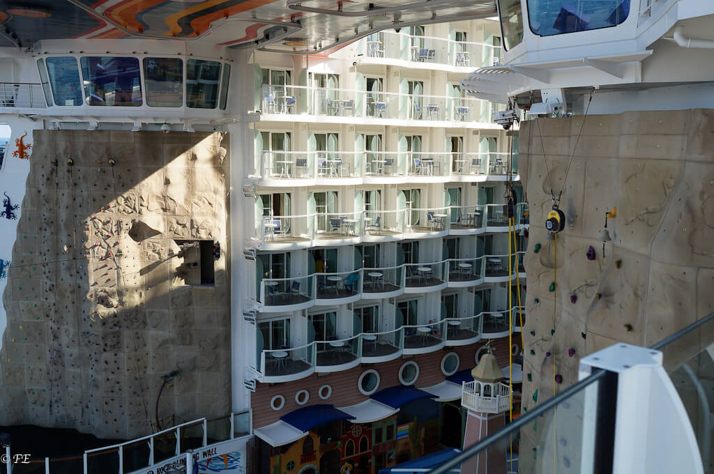 Allure of the Seas rock wall