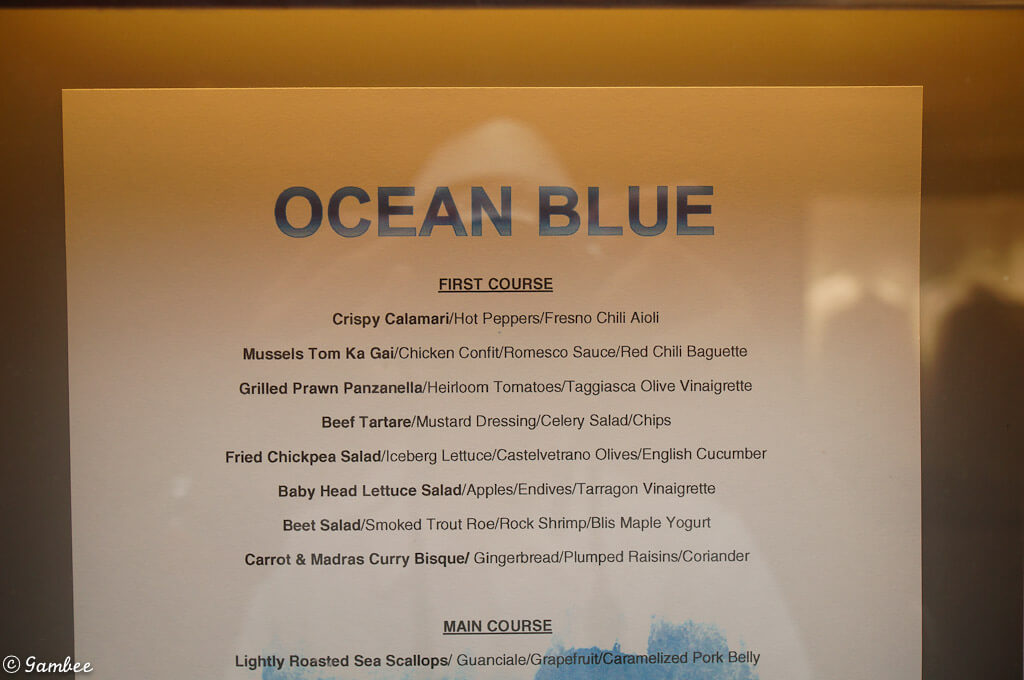 norwegian ocean blue menu