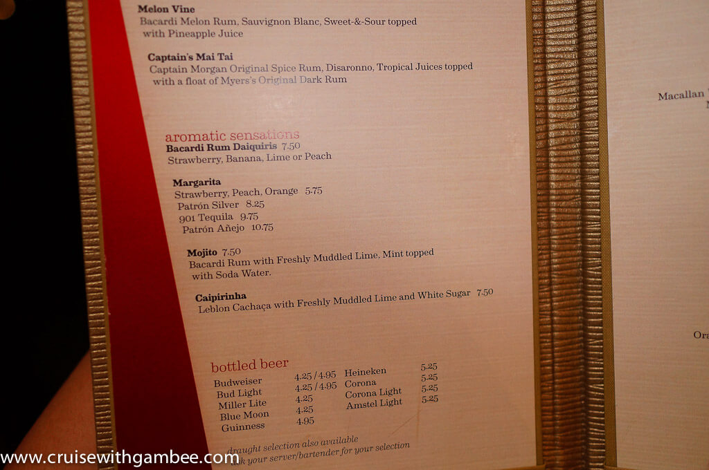 Disney Cruise Drink Lists and Prices. cruise with gambee