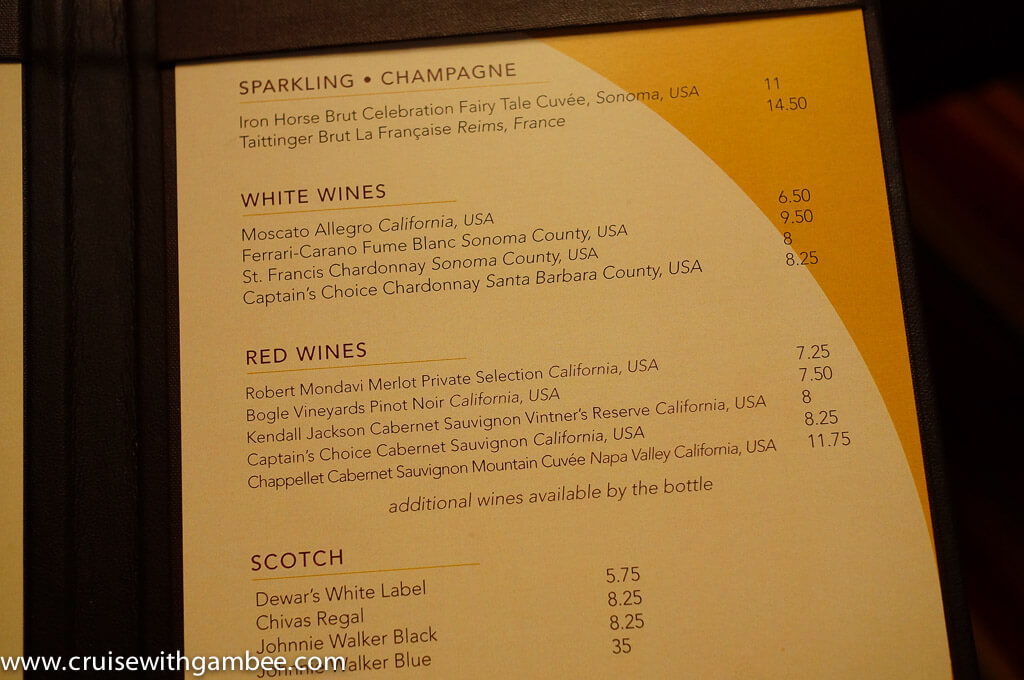 Disney Cruise Drink Lists and Prices. cruise with gambee