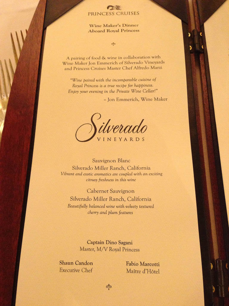 Princess Cruise Dinner Menu