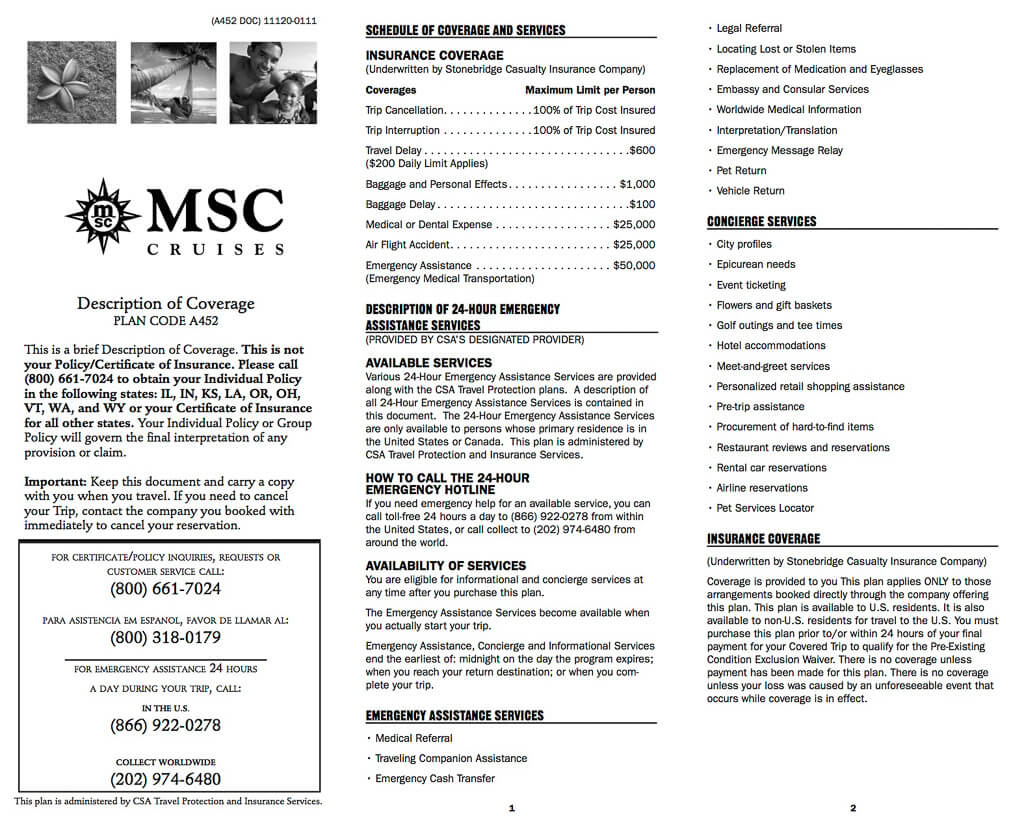 MSC Insurance Form