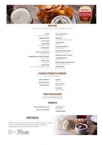 menus dining