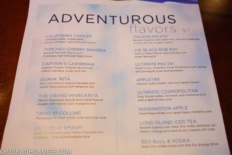 Royal Caribbean Drink Prices cruise with gambee