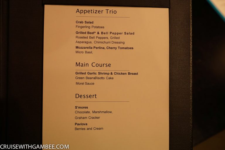 Norwegian Escape Menus cruise with gambee