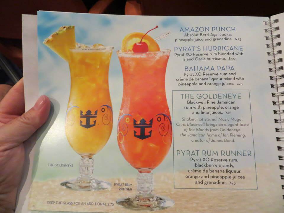 royal caribbean cruises drink prices